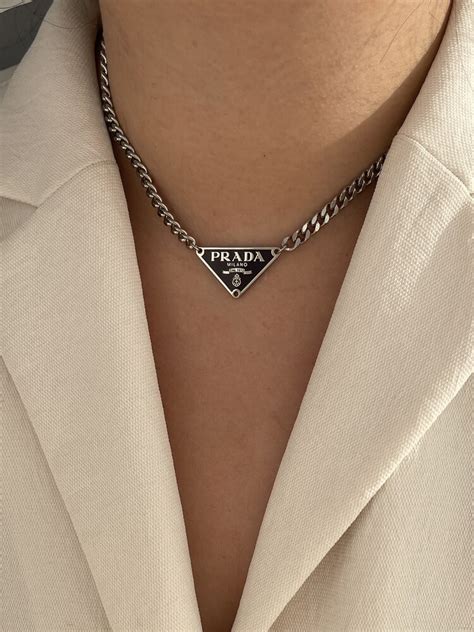 cheap prada necklace|prada symbol necklace.